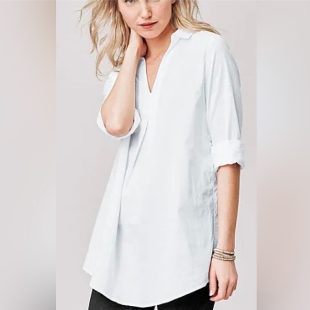 Garnet Hill Long Sleeve Tunic Blouse | SIZE PP